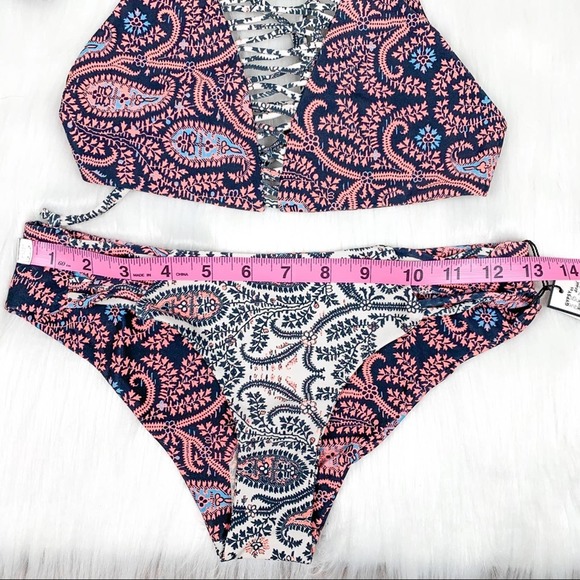 Gypsy 05 Anthropologie High Neckline Bikini Neapolitan Paisley Print Size XS - Picture 8 of 14